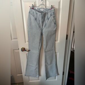 Good American Corset waist Bootcut light wash jeans